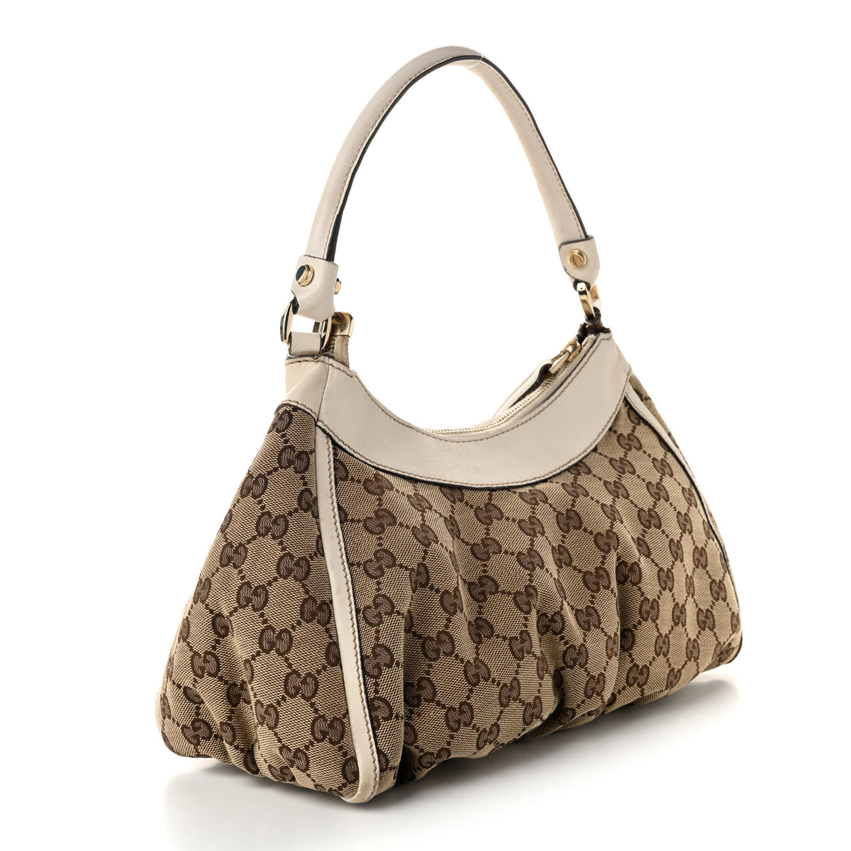 Monogram Medium D Gold Ring Hobo White