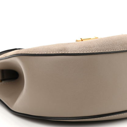Chloe Suede Smooth Calfskin Drew Shoulder Bag Motty Grey 8 of 10