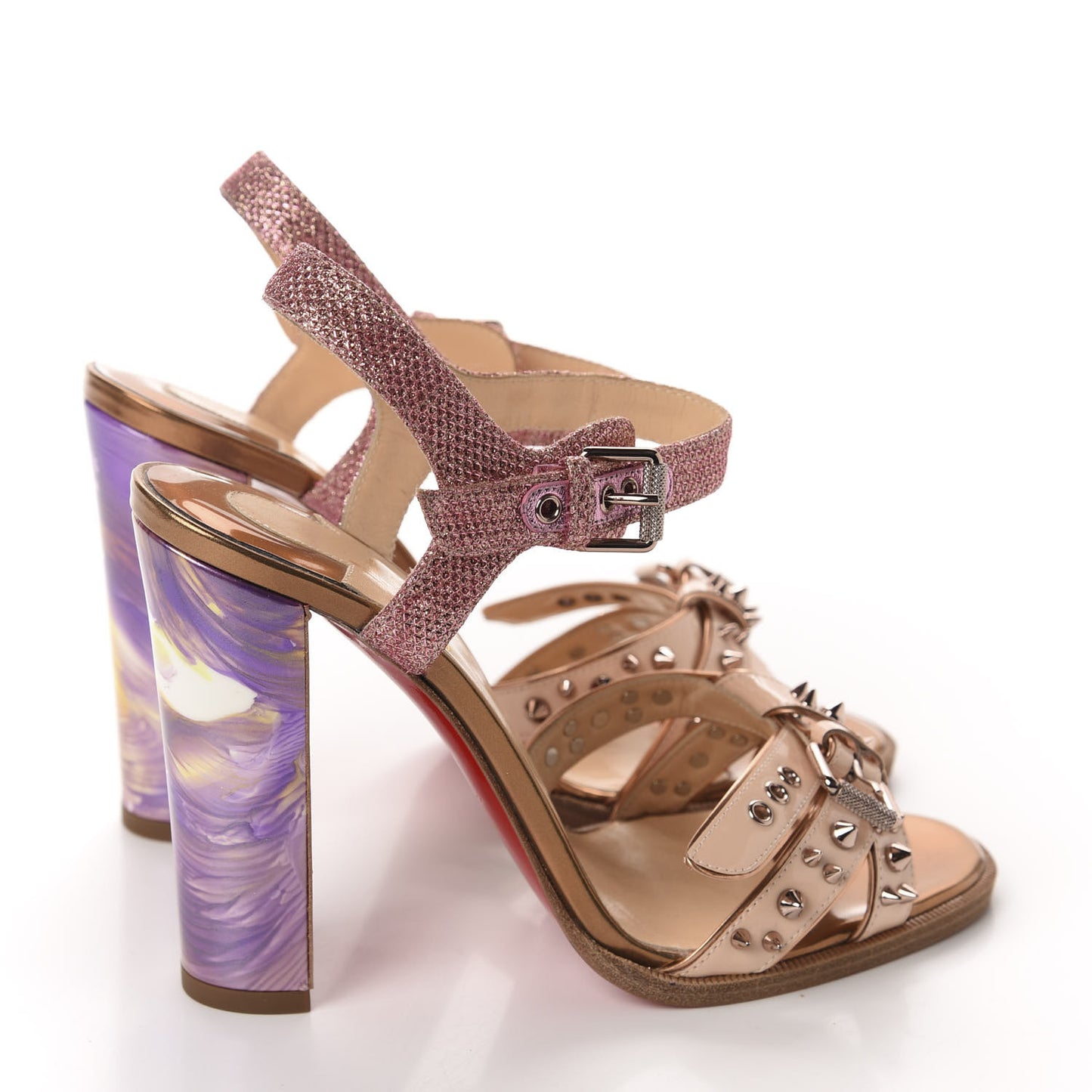 Patent Glitter Tisse Miss Roma 100 Sandals 38 Version Poudre
