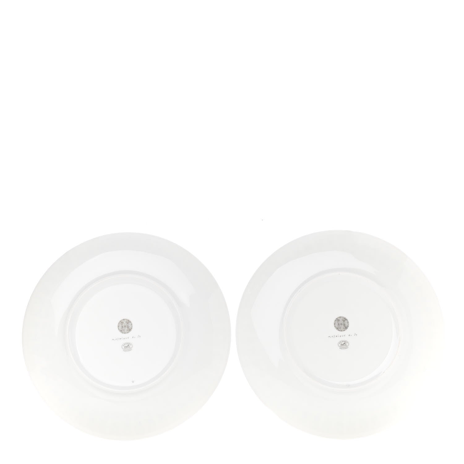 Hermes Porcelain Mosaique au 24 Platine Dessert Plate 8.3 Set of 2 3 of 7