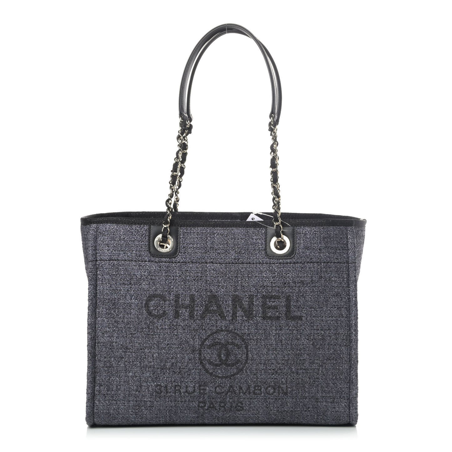 Lurex Boucle Small Deauville Tote Black