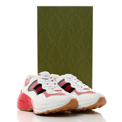 Gucci Lavaredo Eco Fabric Mesh Web Womens Rhyton Reflective Sneakers 37 Great White Water Rose Silver 8 of 8