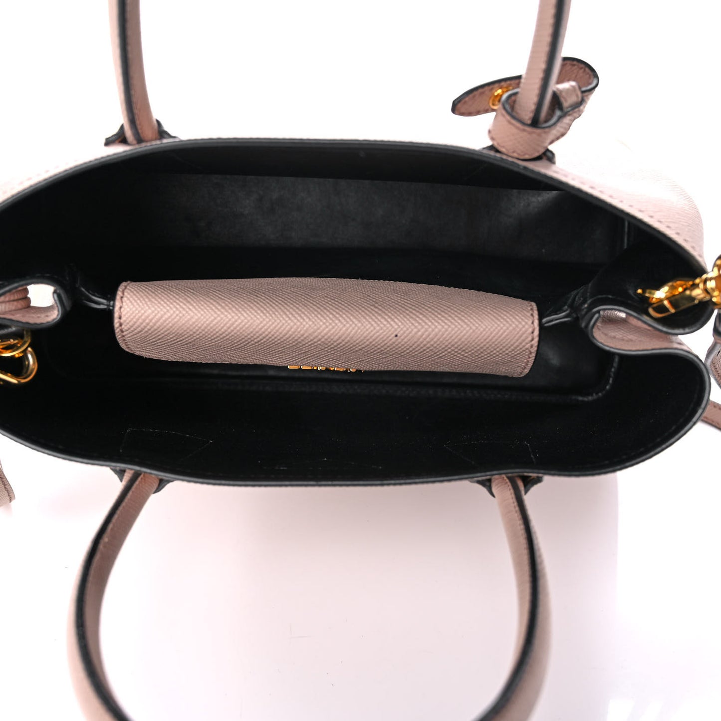 Saffiano Cuir Small Double Bag Cammeo Black