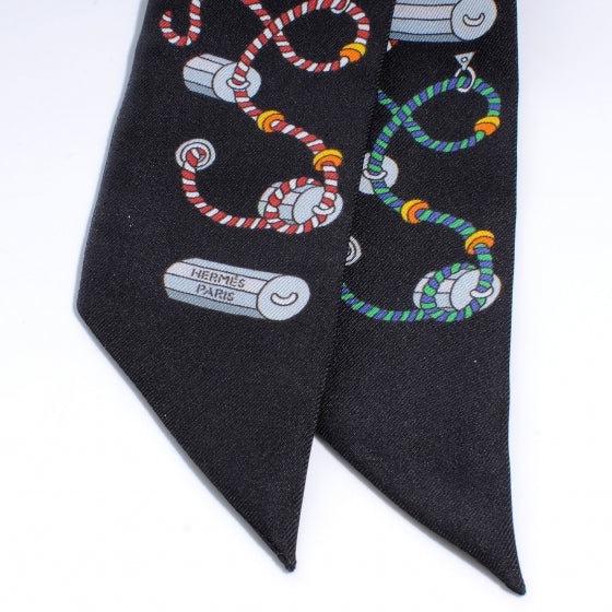 Silk Cordages Twilly Scarf Black
