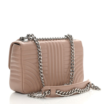Prada Soft Calfskin Impunture Diagramme Medium Chain Flap Shoulder Bag Cipria 3 of 13