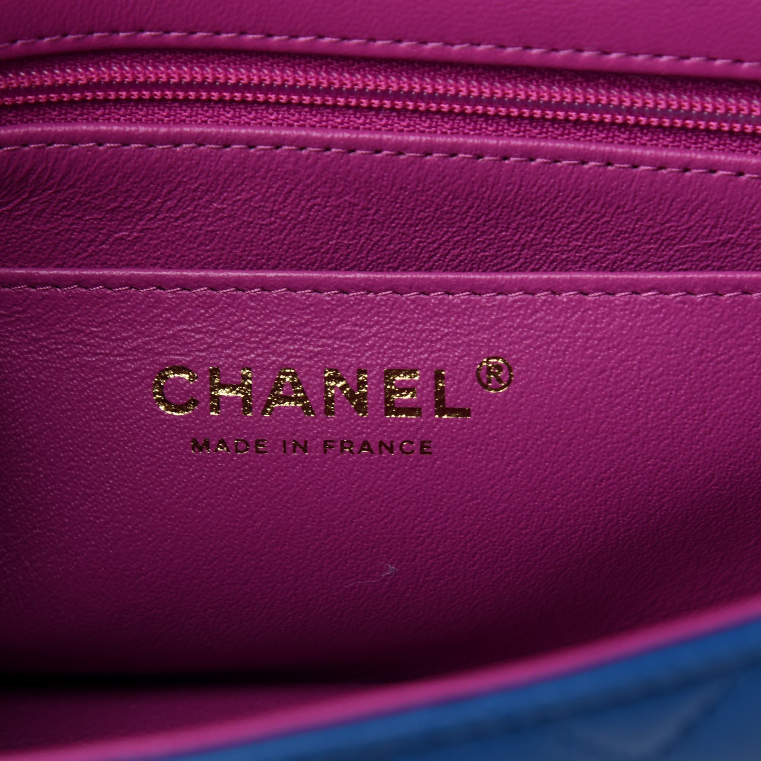 Chanel Lambskin Quilted Mini Rectangular Flap Blue Purple 6 of 10