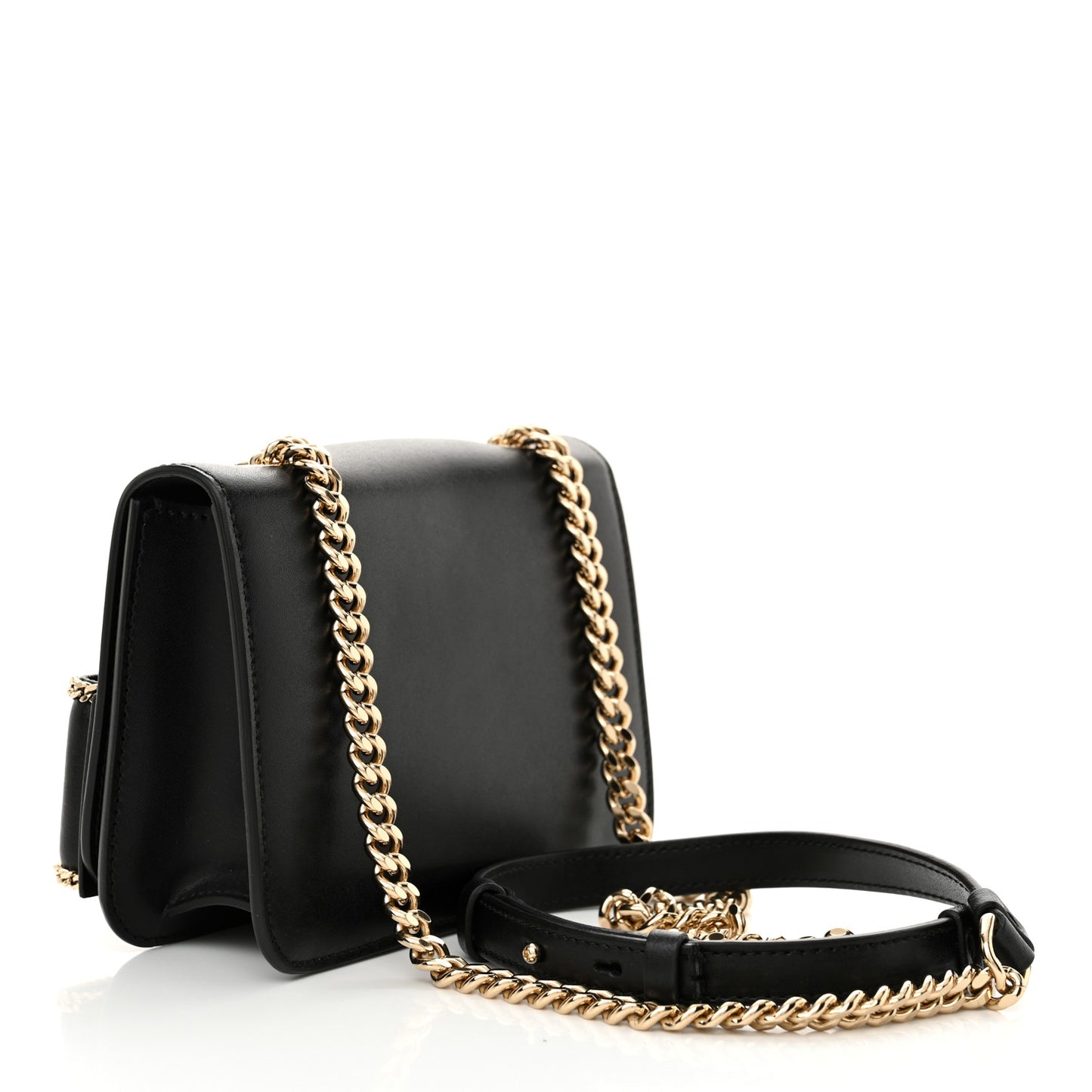 Calfskin Chain Mini Vara Bow Crossbody Bag Black