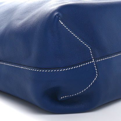 Hermes Veau Sikkim Taurillon Clemence Double Sens 36 Reversible Tote Bleu Electrique Bleu De Malte 13 of 14
