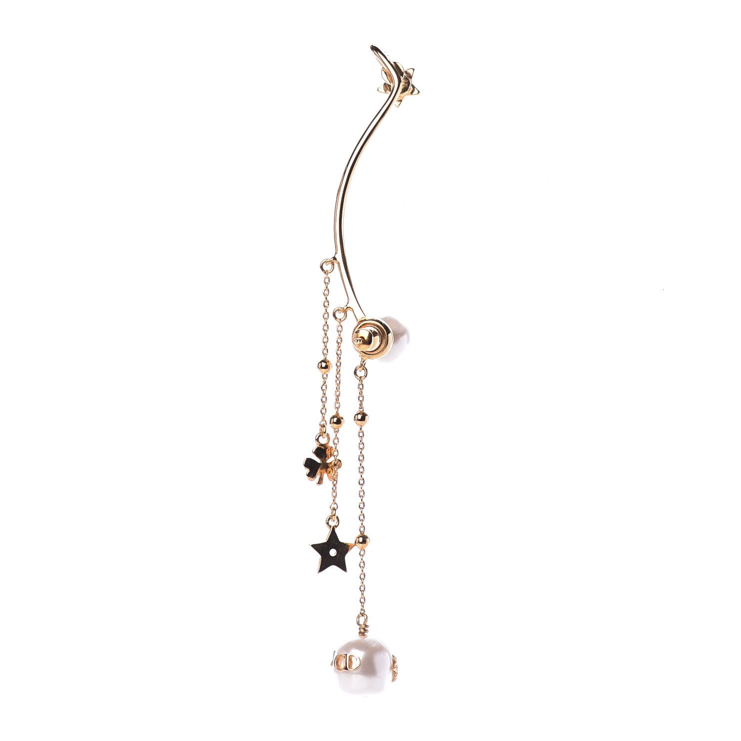 Christian Dior Pearl Shiny-D Earring Gold 2 of 5