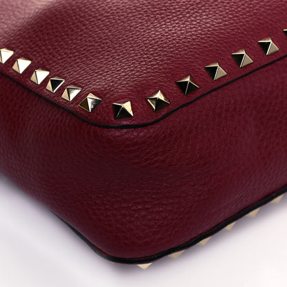 Valentino Garavani Pebbled Calfskin Small Rockstud Flip-Lock Messenger Bag Rubino 9 of 12