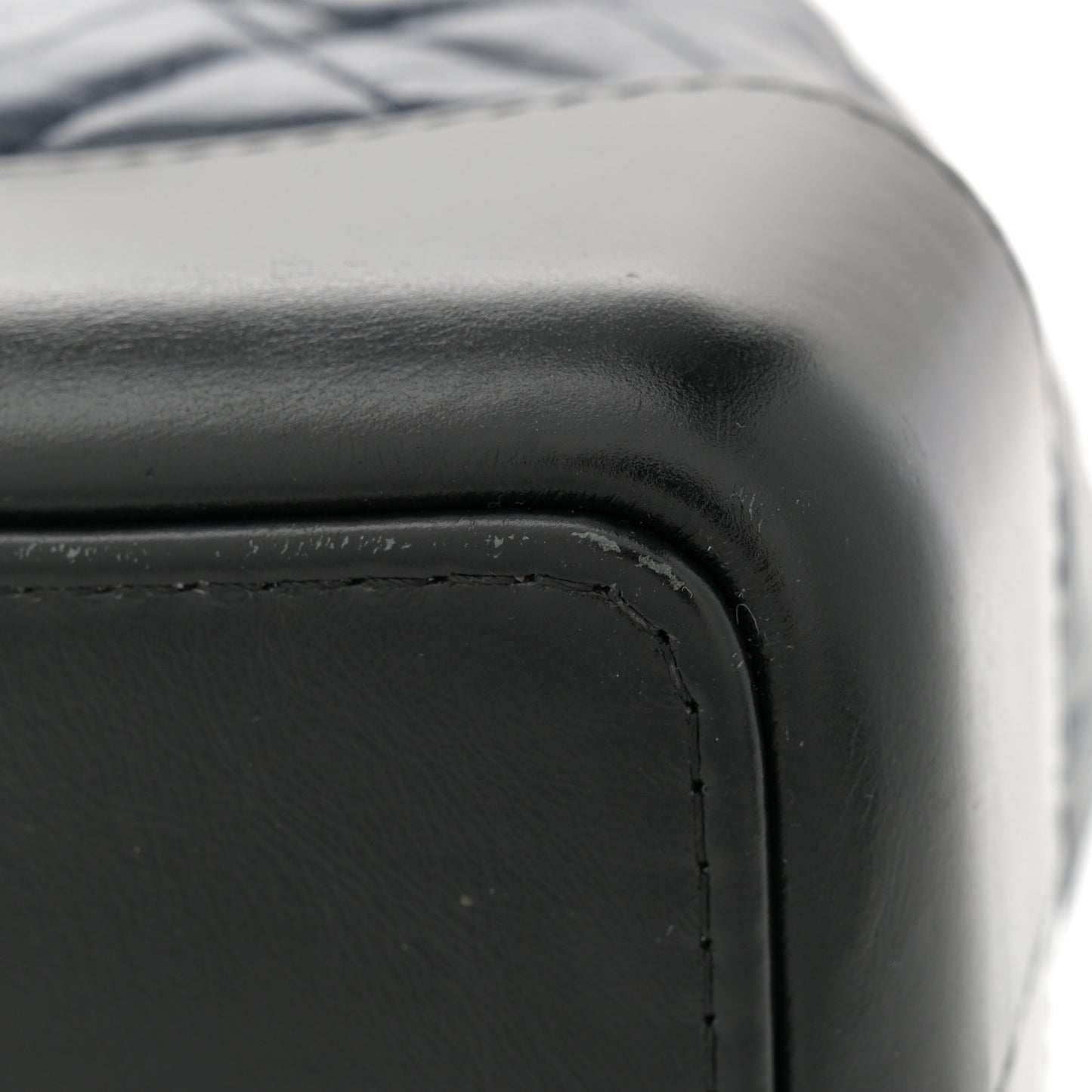 Aged Calfskin Quilted Gabrielle Backpack Navy Black