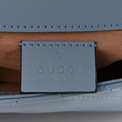 Gucci Calfskin Matelasse Super Mini GG Marmont Shoulder Bag Porcelain Light Blue 6 of 11