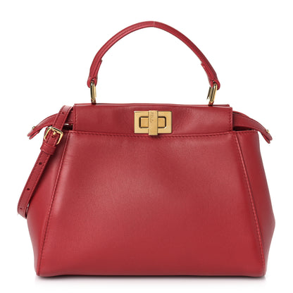 Fendi Nappa Mini Peekaboo Iconic Satchel Fragola 1 of 9