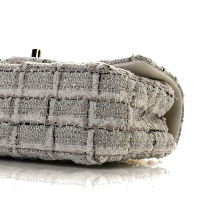 Chanel Tweed Quilted Mini Rectangular Flap White Grey 10 of 13