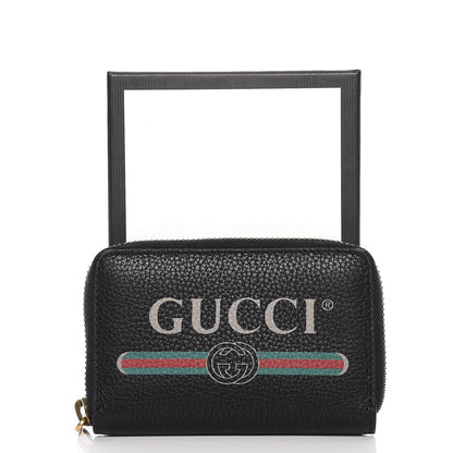 Gucci Calfskin Logo Zip Around Card Case Black 7 of 7