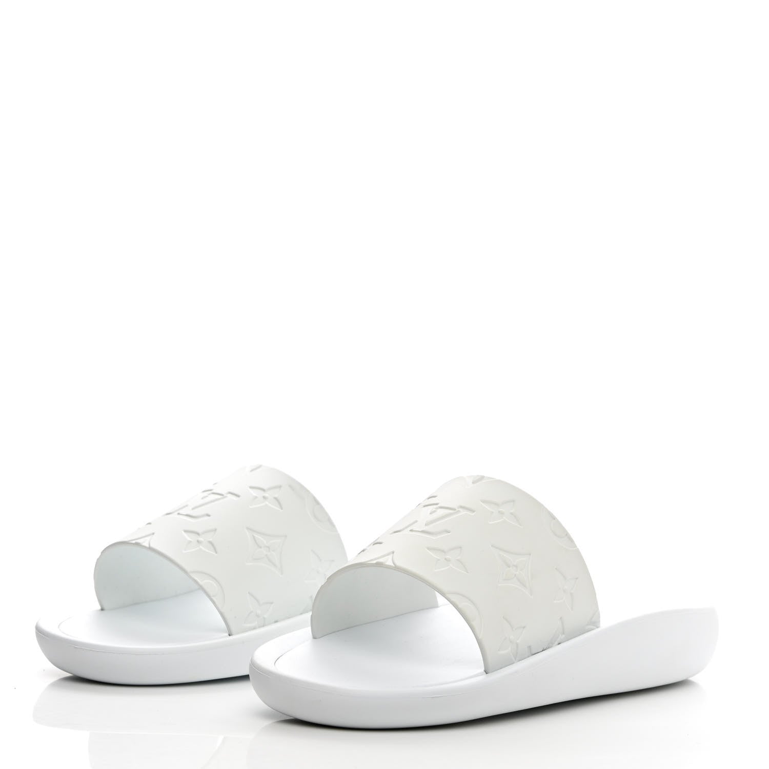 Louis Vuitton Rubber Monogram Embossed Sunbath Flat Mule 39 White 3 of 12