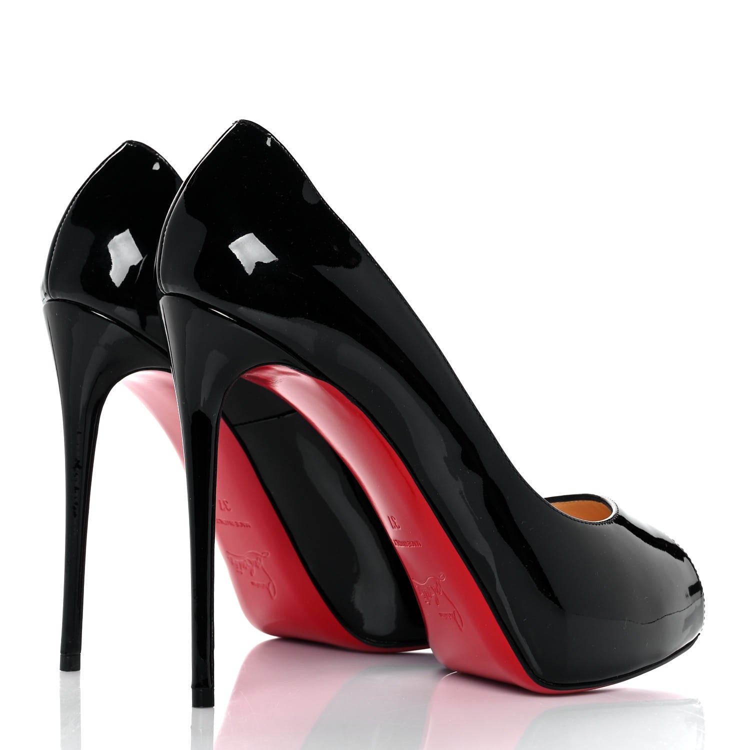 Christian Louboutin Patent New Very Prive 120 Pumps 37 Black Red 4 of 8