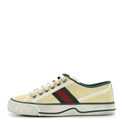 Gucci Canvas Web Womens 1977 Tennis Sneakers 35 Burro Mystic White 1 of 9