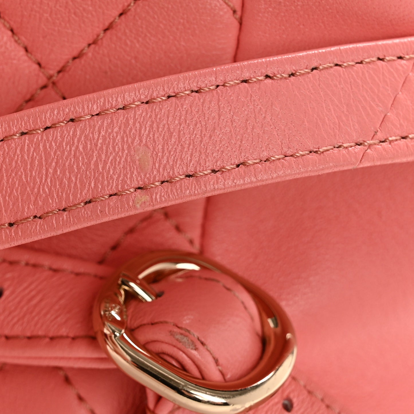 Lambskin Quilted Small Duma Drawstring Backpack Light Pink