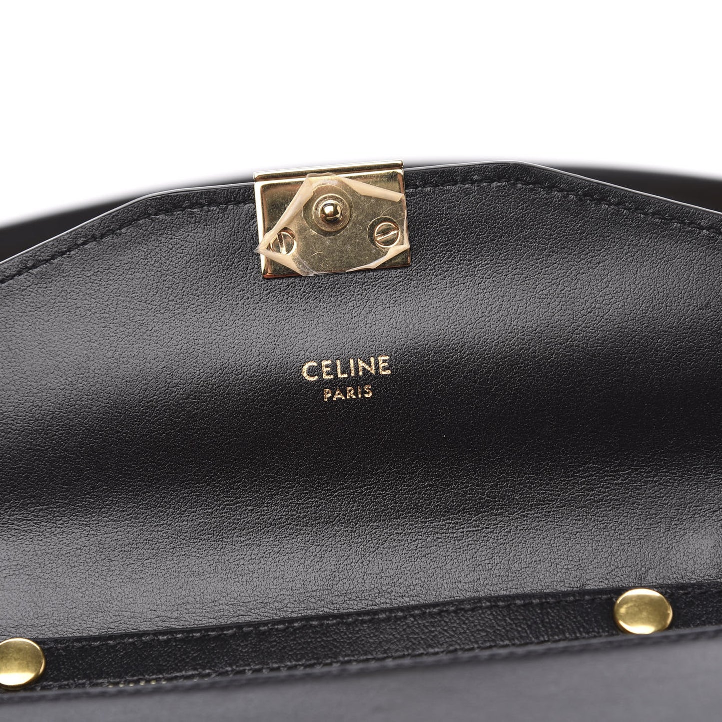 Shiny Smooth Calfskin C Wallet On Chain Bag Black