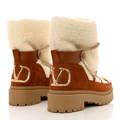 Valentino Garavani Suede Shearling Vlogo Trekkgirl 25/40mm Boots 40 Selleria 4 of 9