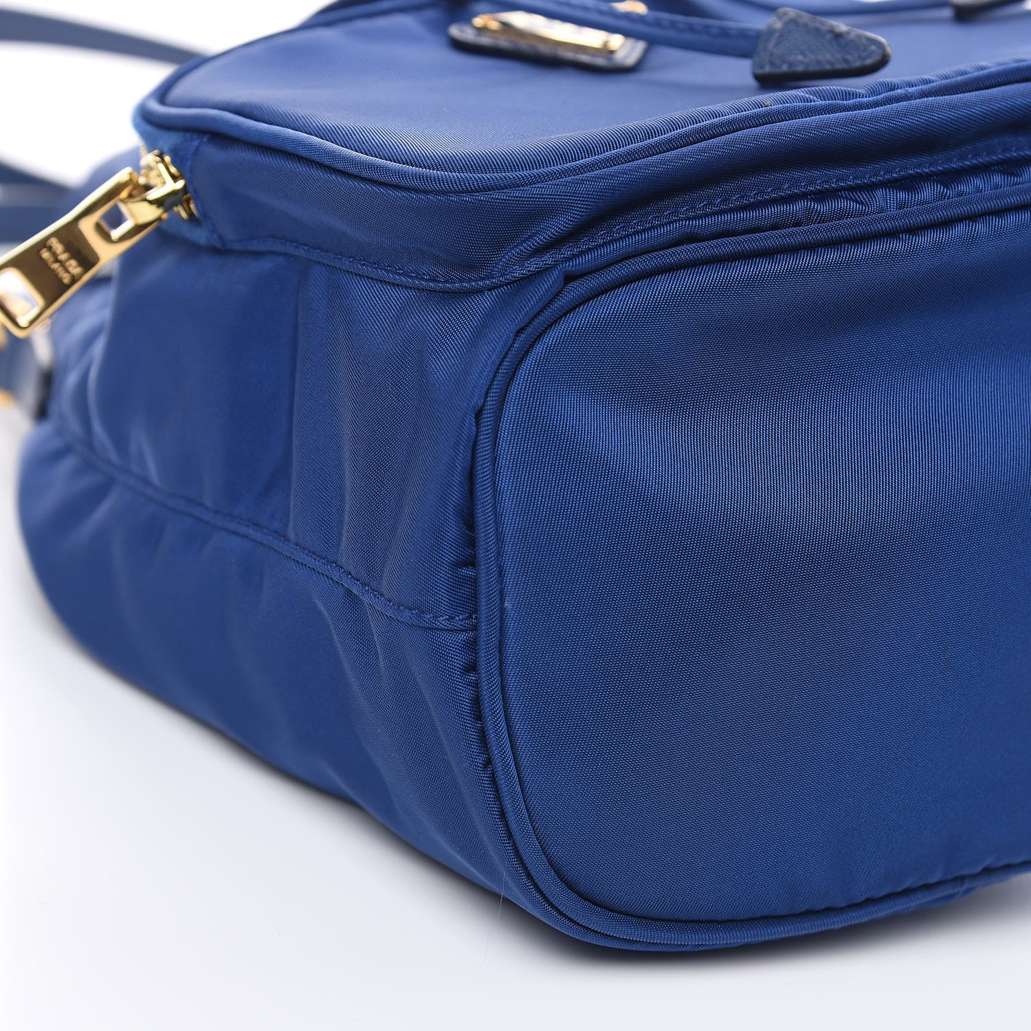 Prada Saffiano Tessuto Nylon Mini Bucket Crossbody Bag Royal 9 of 10