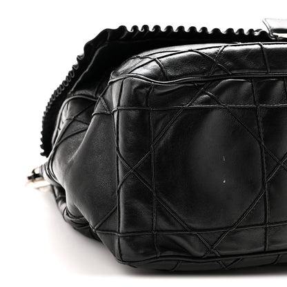 Christian Dior Lambskin Cannage Large Ruffle New Lock Flap Black 9 of 10