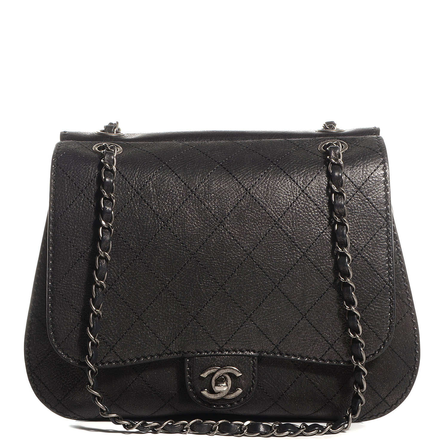 Chanel Calfskin Coco Twin Large Flap Black 1 of 9