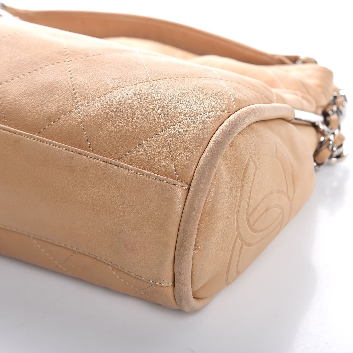 Chanel Lambskin Stitched Medium Ultimate Soft Tote Beige 9 of 13