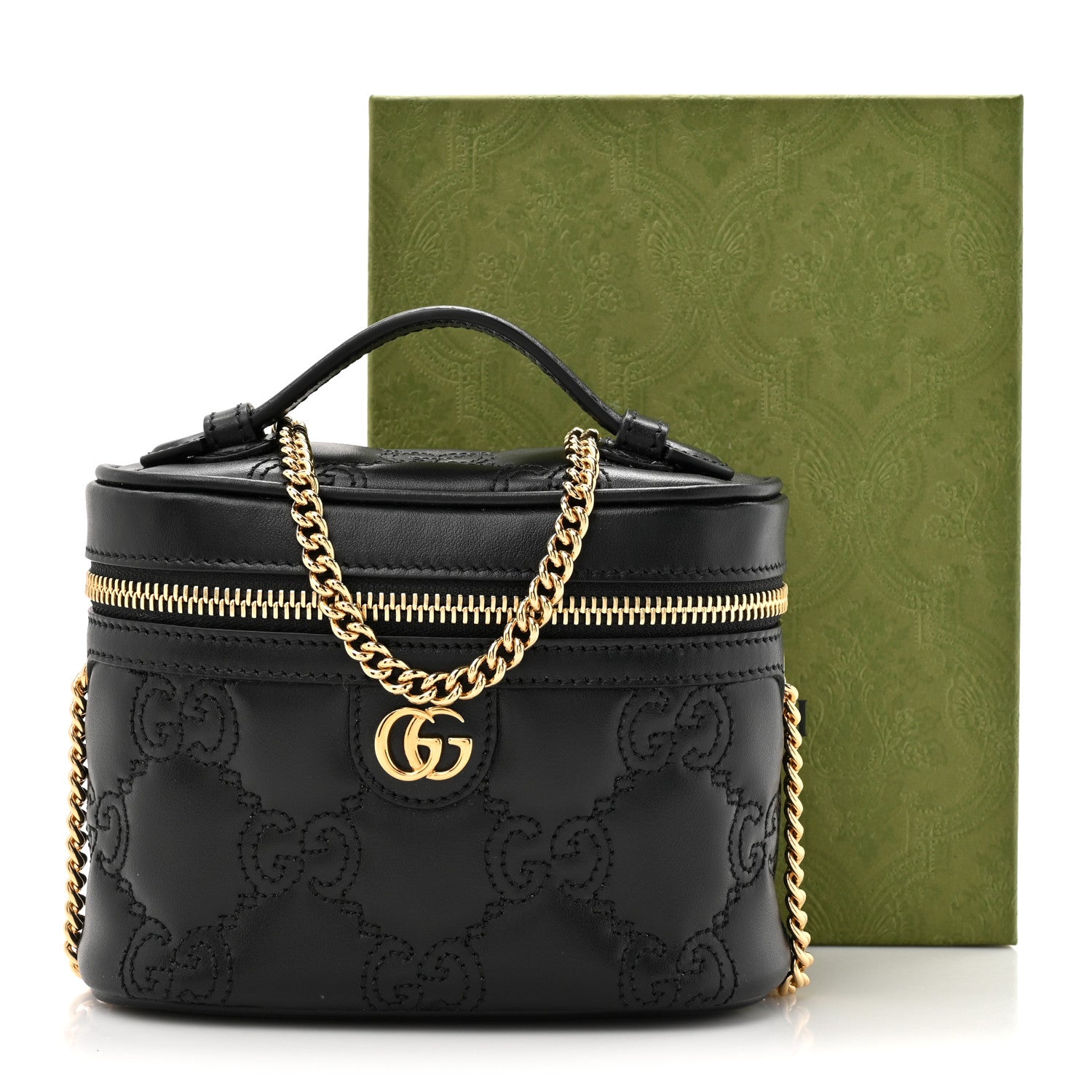 Gucci Calfskin GG Matelasse Mini Top Handle Bag Black 11 of 11