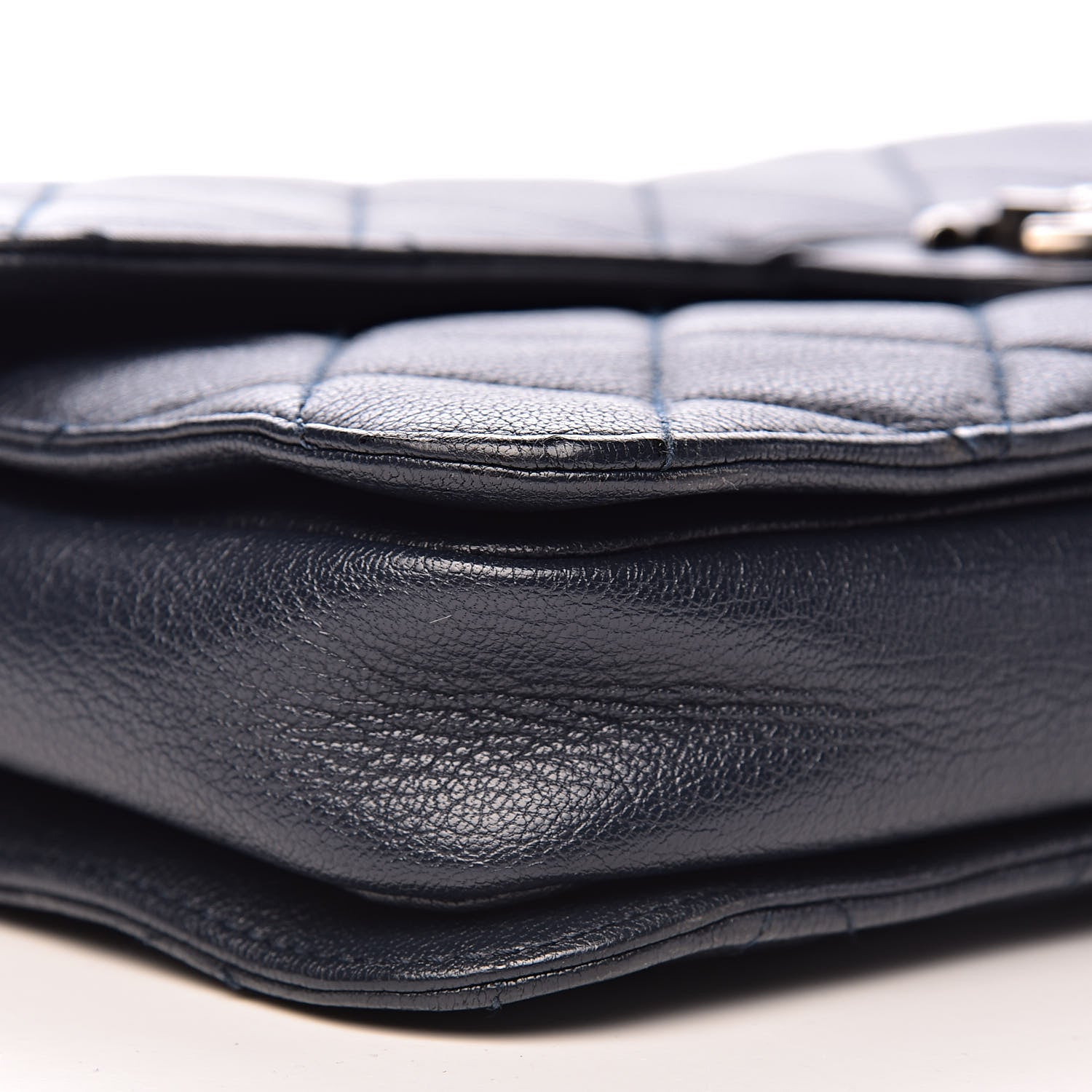 Chanel Goatskin Quilted Large Perfect Edge Flap Navy 18 of 20