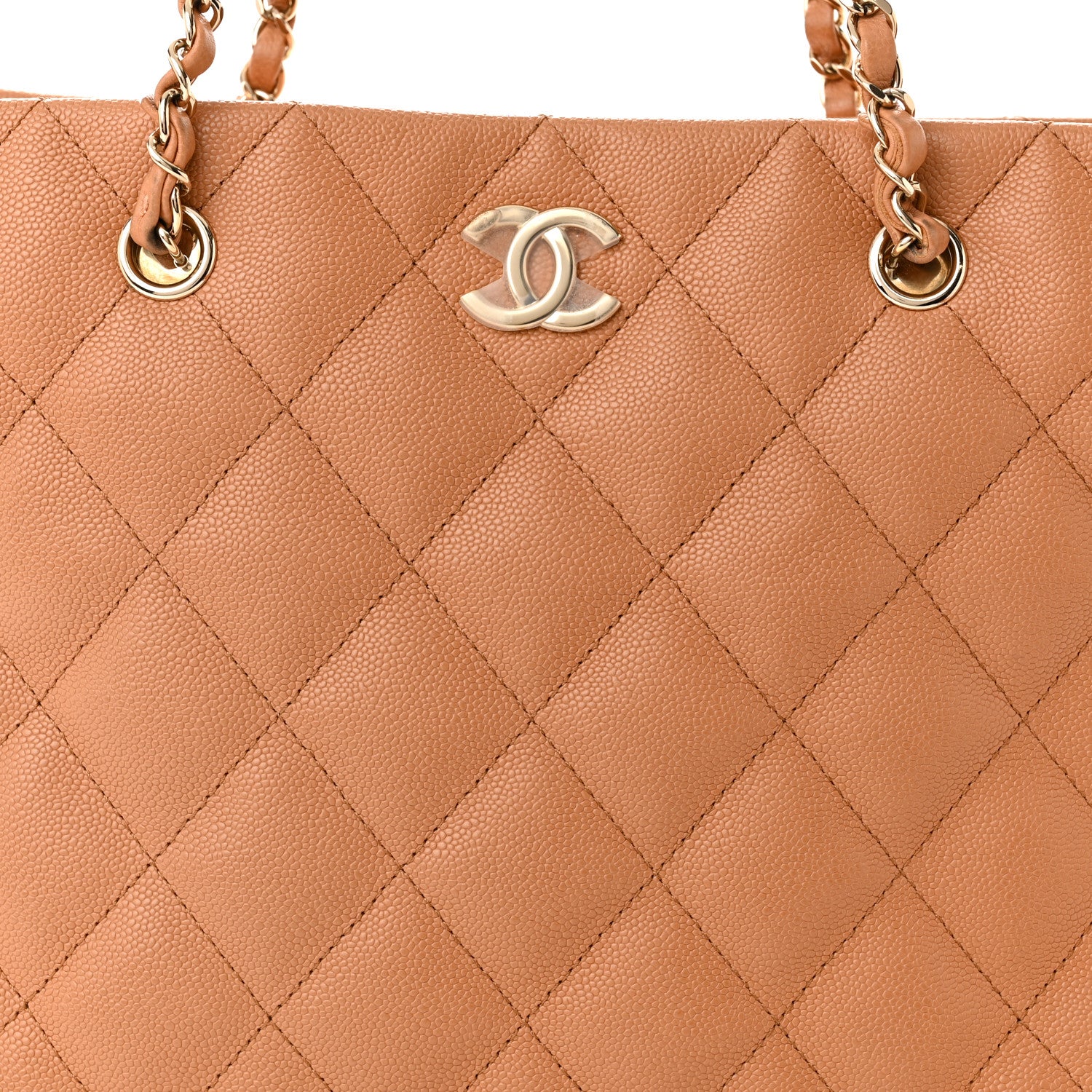 Chanel Caviar Quilted Large Shopping Tote Dark Beige 9 of 14