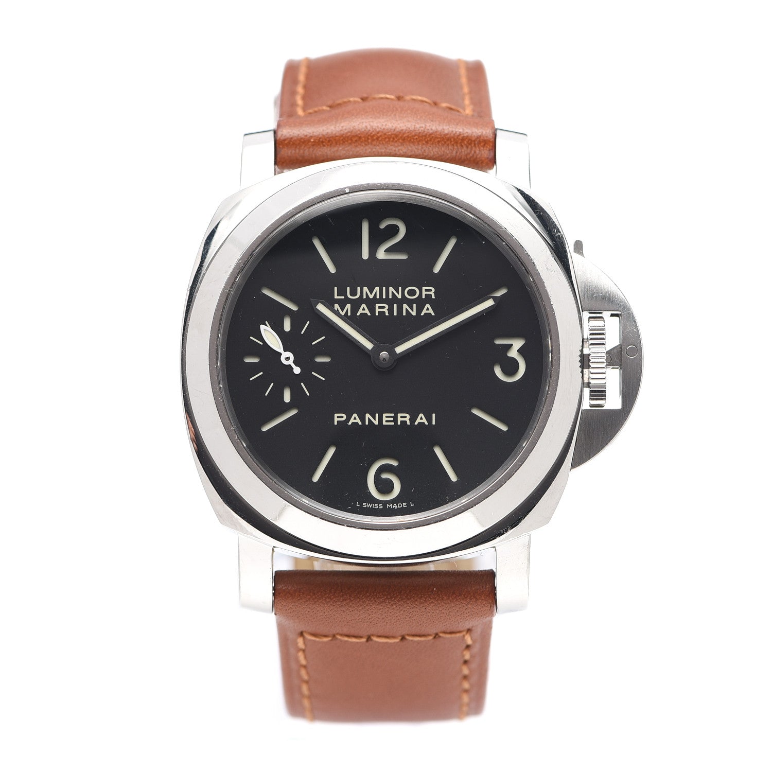 Panerai Stainless Steel Calfskin 44mm Luminor Marina Manual Winding Watch Black PAM00111 1 of 5