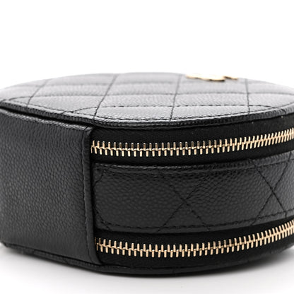 Chanel Caviar Quilted Round Handle With Care Vanity With Chain Black 9 of 12
