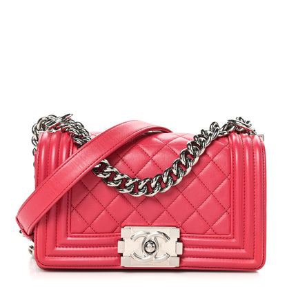 Chanel Lambskin Quilted Small Boy Flap Dark Pink 1 of 10