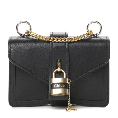 Chloe Shiny Goatskin Calfskin Mini Aby Chain Shoulder Bag Black 1 of 12