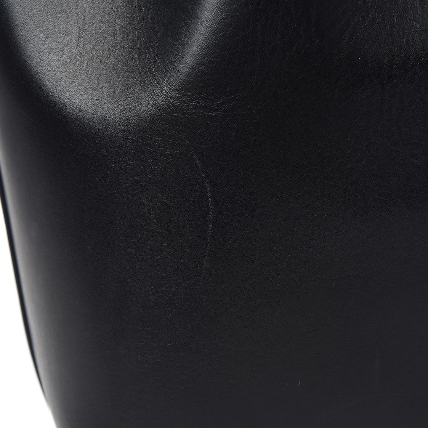 Vegetable Tanned Calfskin Mini Bucket Bag Black Flamma