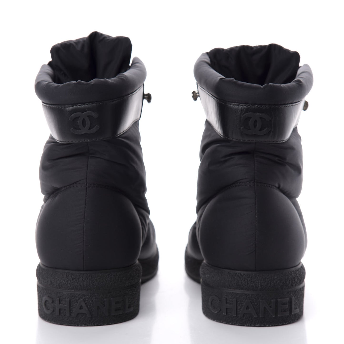 Nylon Calfskin Womens Coco Neige Short Boots 39.5 Black