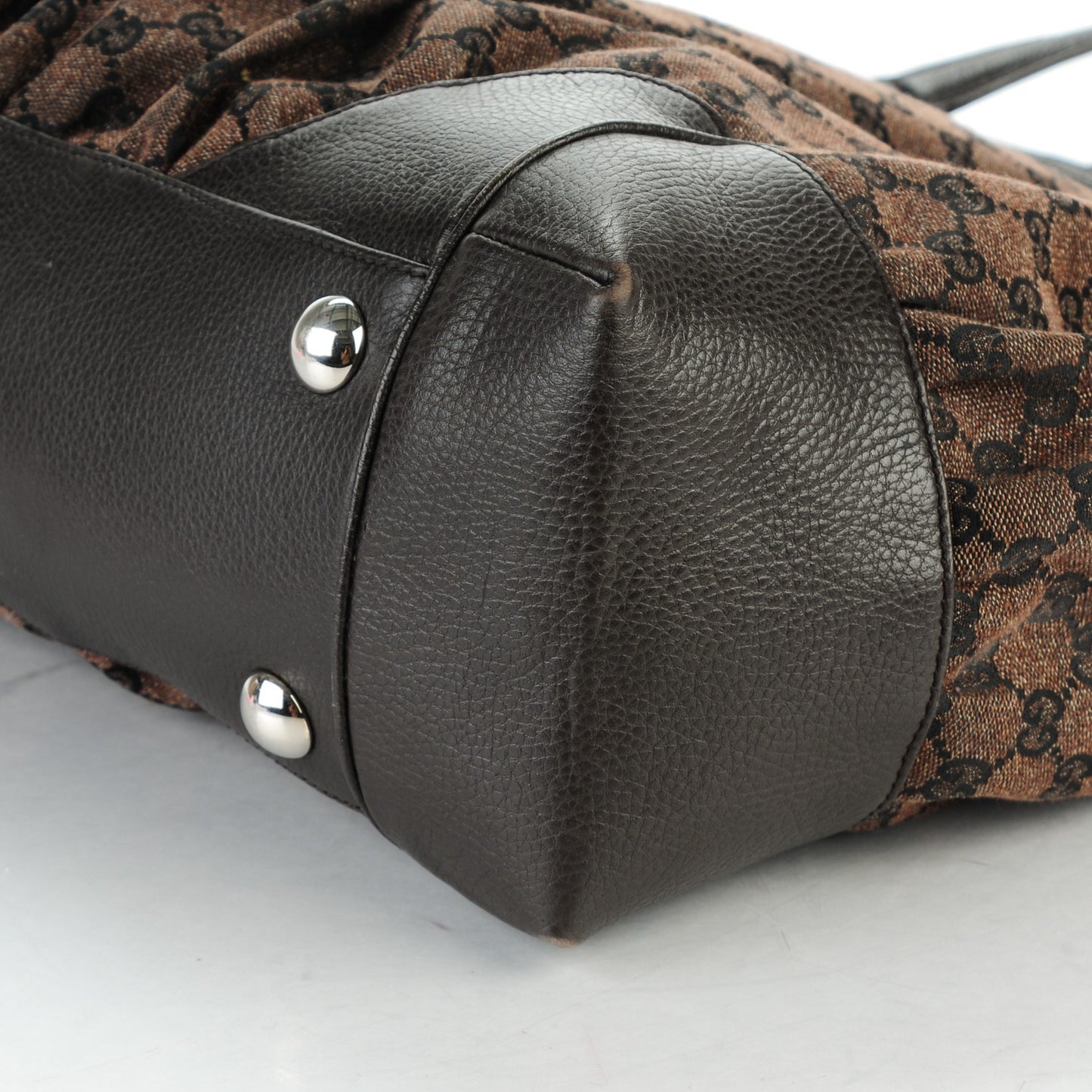 Monogram Denim Full Moon Tote Dark Brown