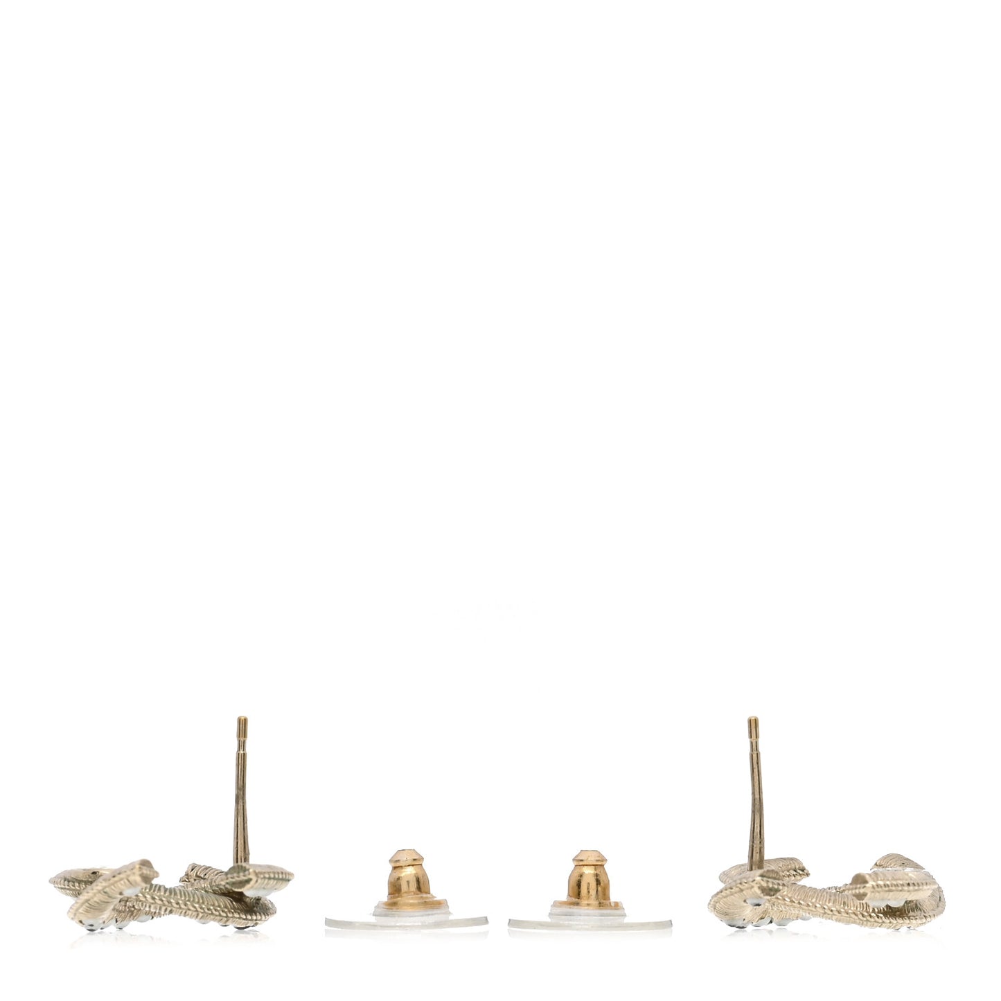 Pearl Textured CC Earrings Gold