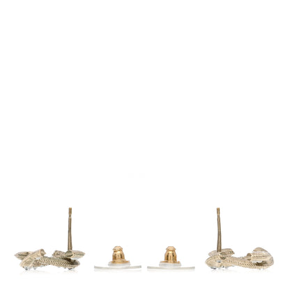 Chanel Pearl Textured CC Earrings Gold 3 of 4