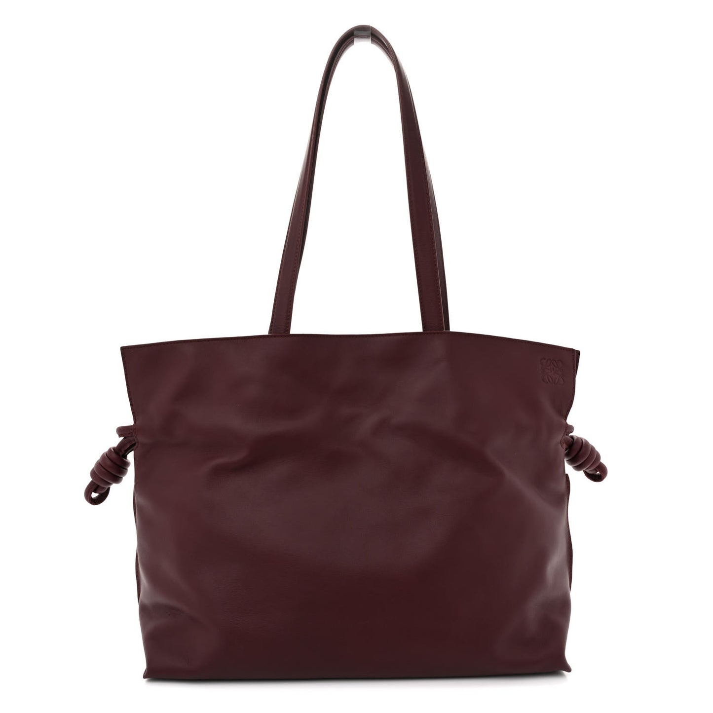 Calfskin Large Flamenco Knot Bag Dark Burgundy