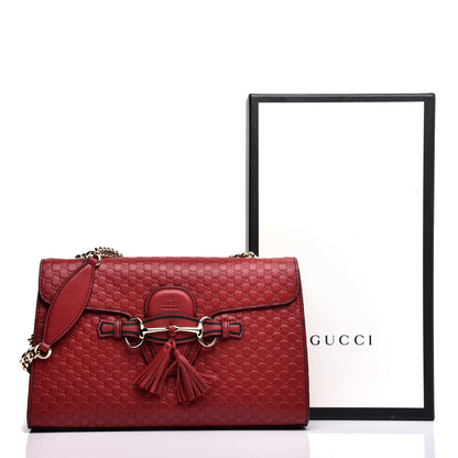 Gucci Microguccissima Medium Emily Chain Shoulder Bag Red 12 of 12