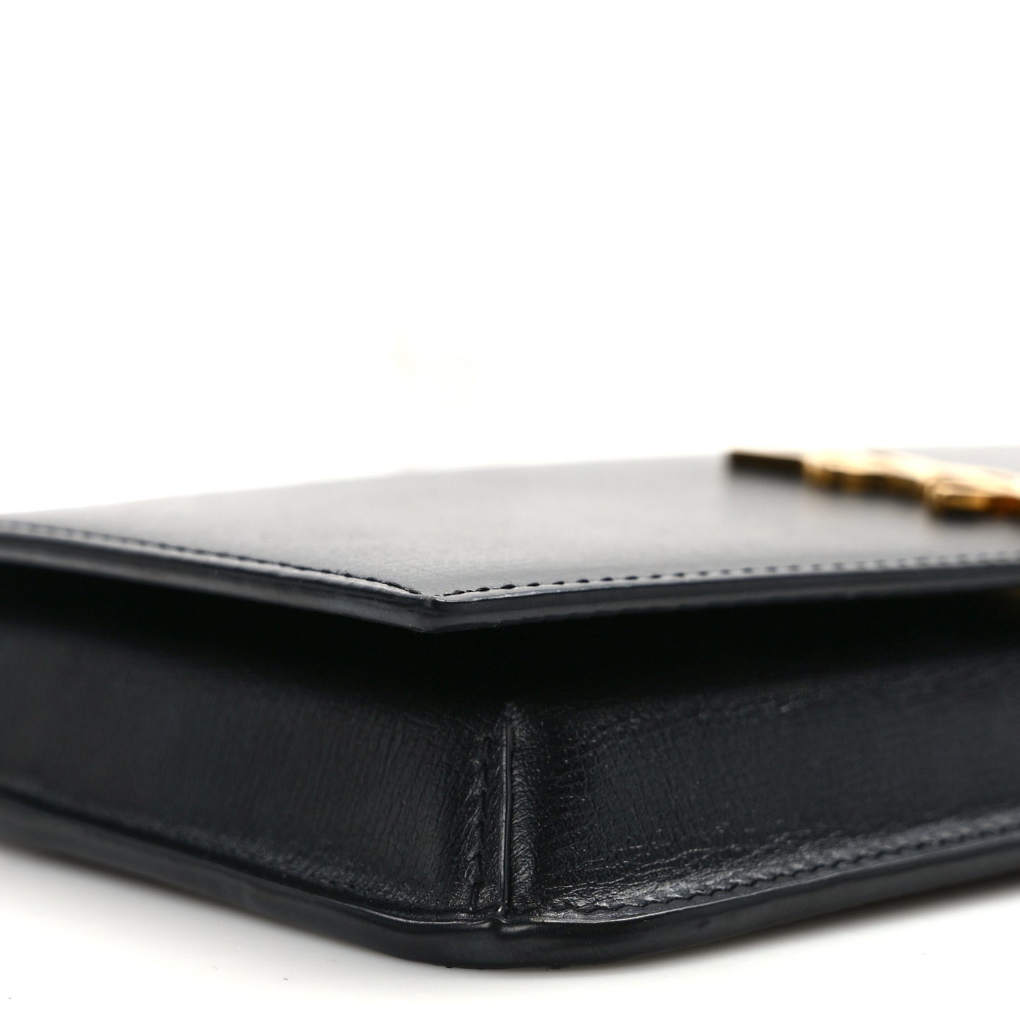 Grained Calfskin Monogram Phone Holder Crossbody Black