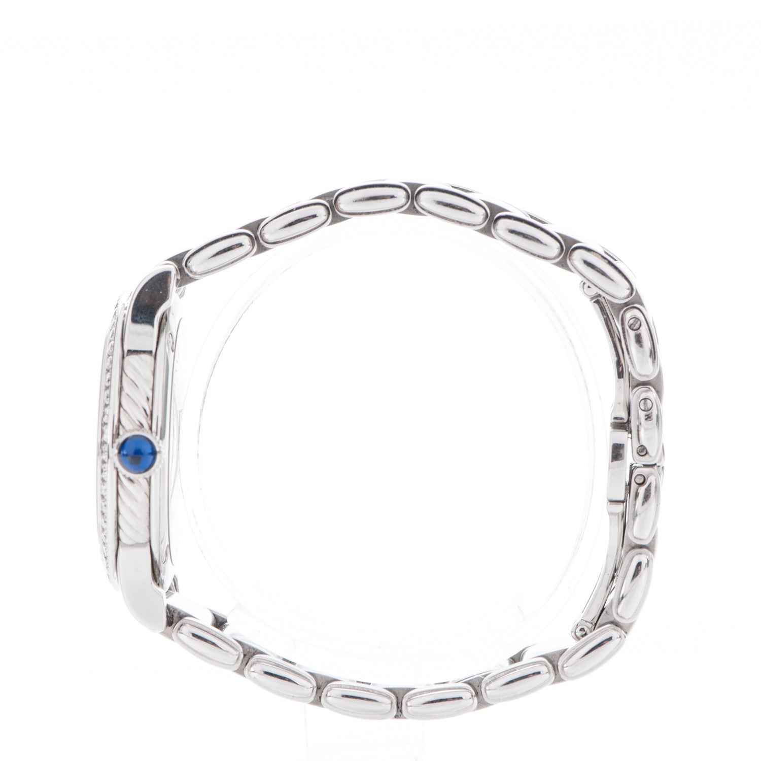 David Yurman Stainless Steel Diamond Bezel Mother of Pearl 30mm Classic Quartz Watch 4 of 6