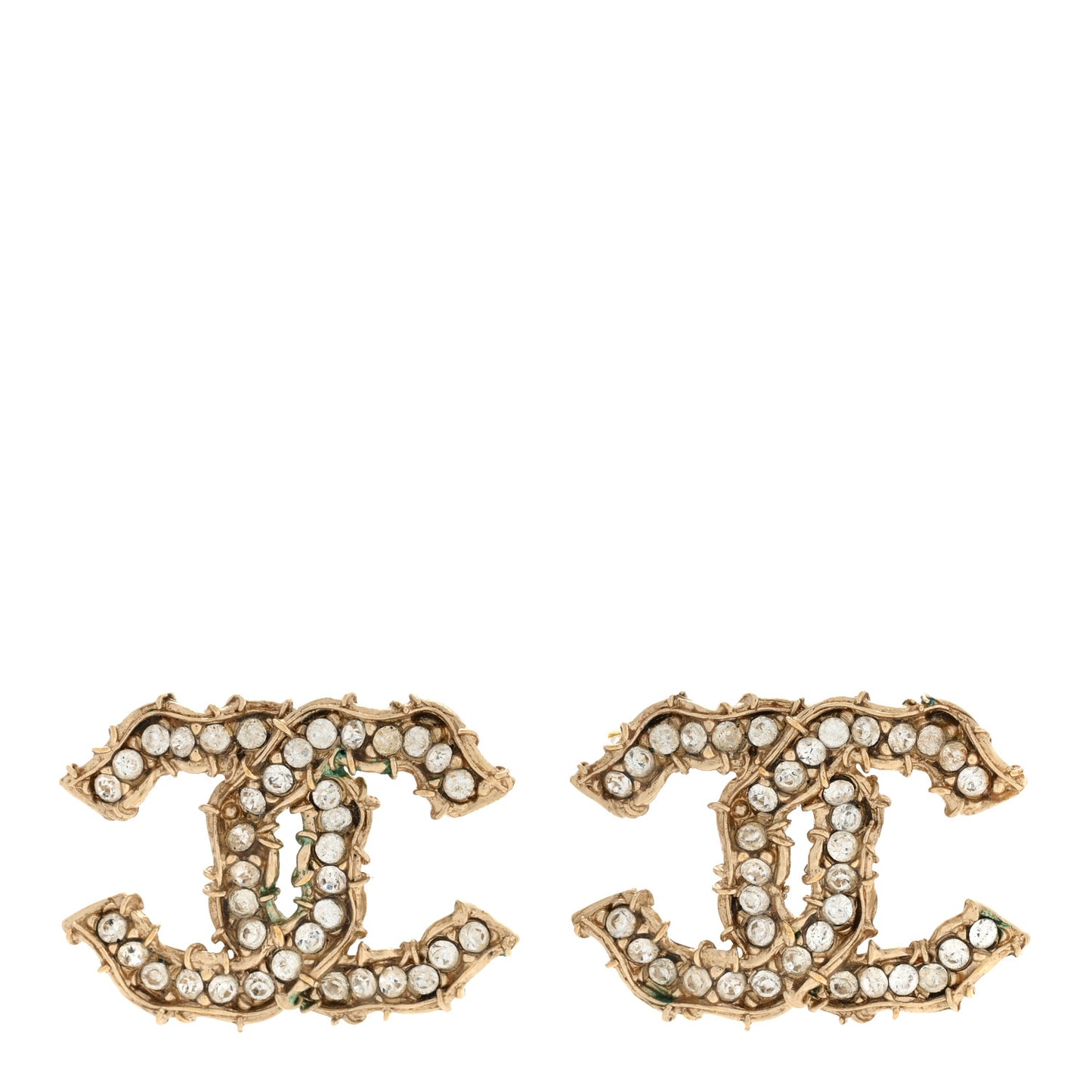 Crystal CC Earrings Gold