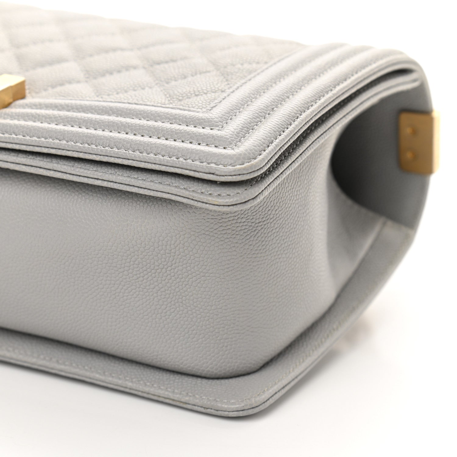 Chanel Caviar Quilted Medium Boy Flap Light Grey 9 of 11