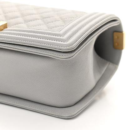 Chanel Caviar Quilted Medium Boy Flap Light Grey 9 of 11