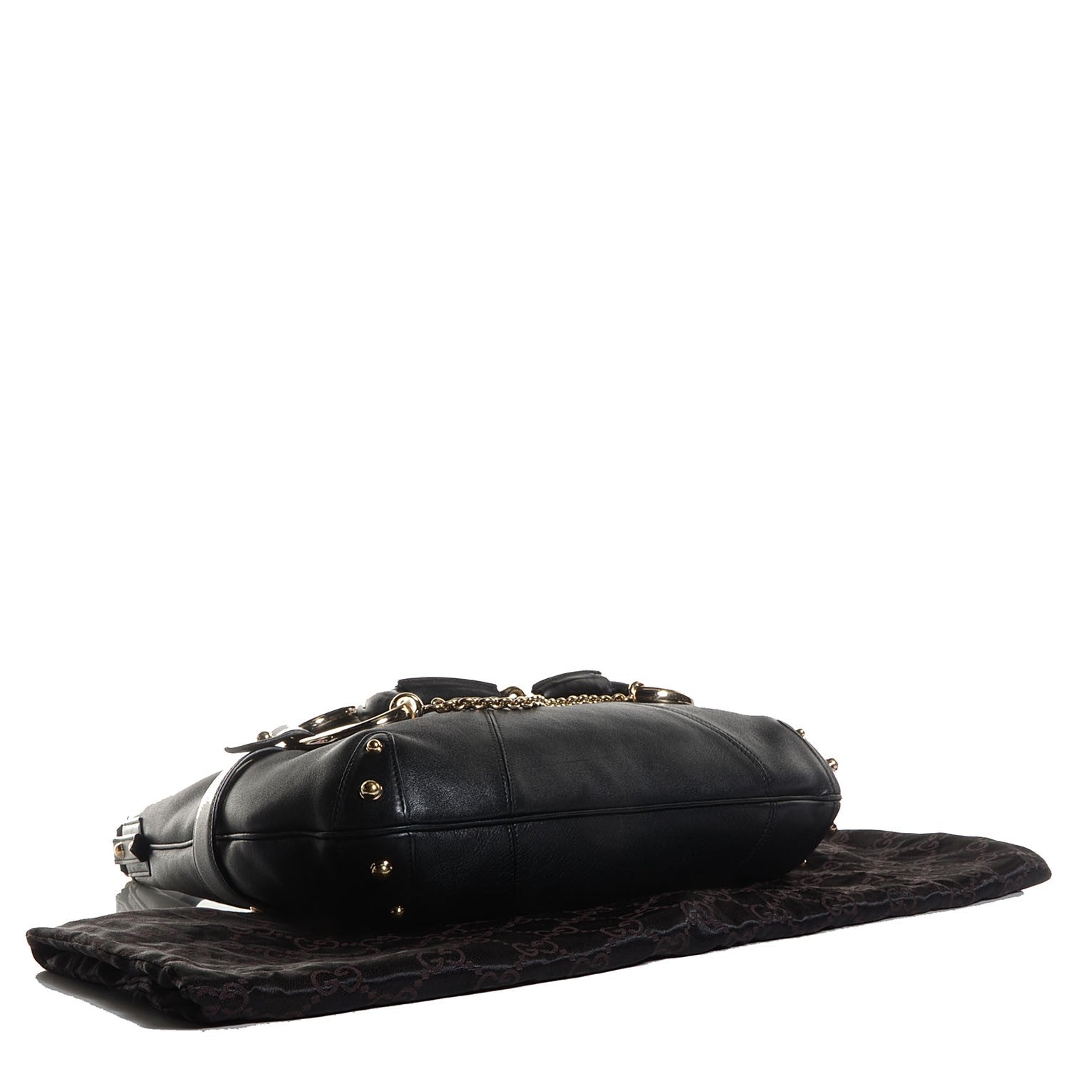 Gucci Leather Horsebit Chain Hobo Black 4 of 7