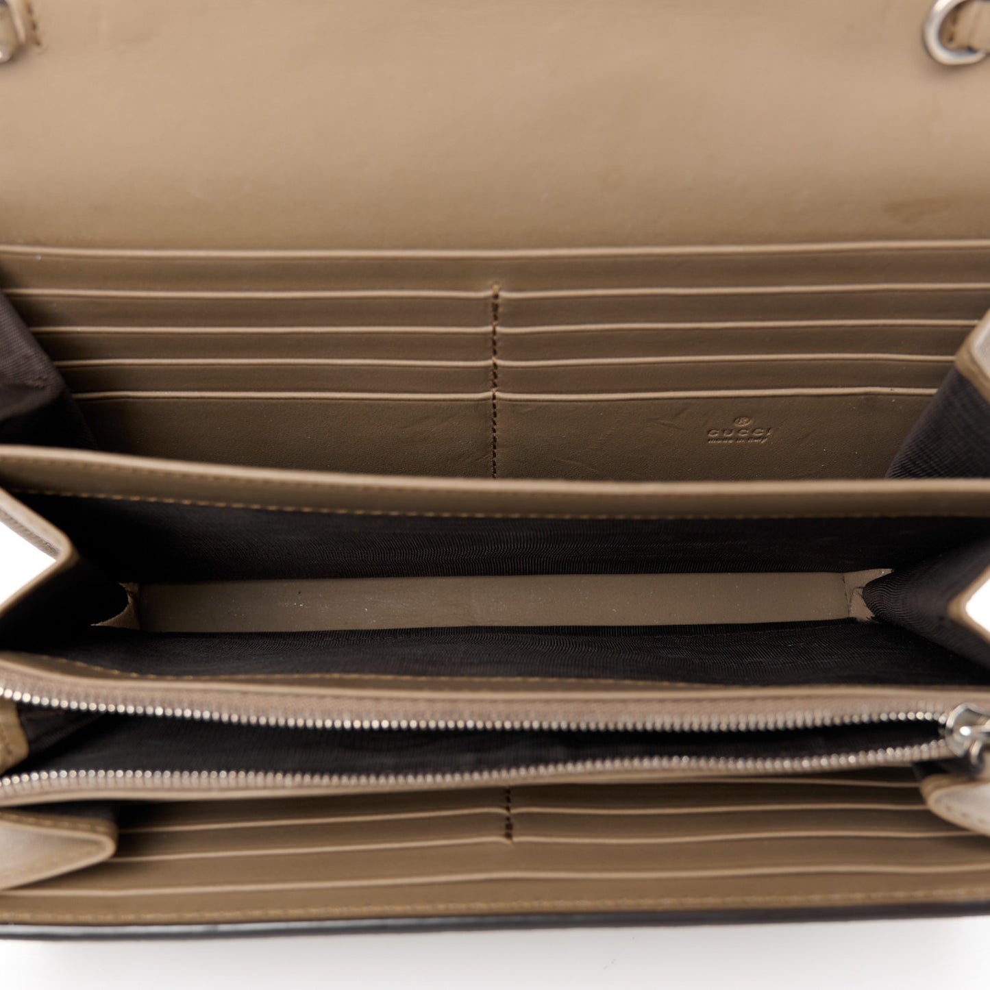 GG Supreme Monogram Mini Dionysus Chain Wallet Beige Taupe
